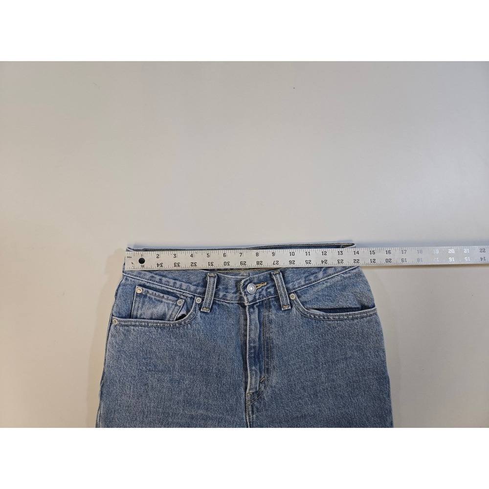 Levis Premium Mom Jeans 27 High Rise Tapered Light Wash Blue Denim Big E - Picture 5 of 11